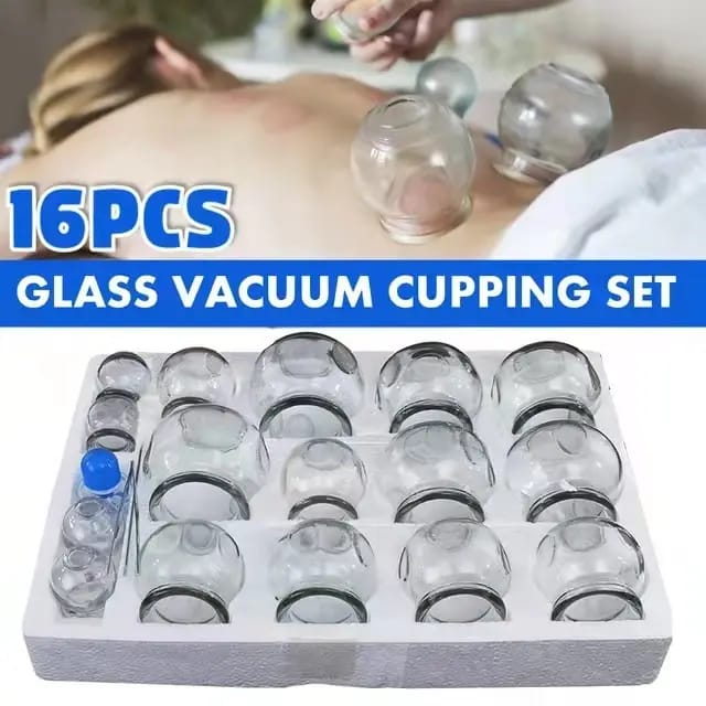 A glass vacuum cuppi