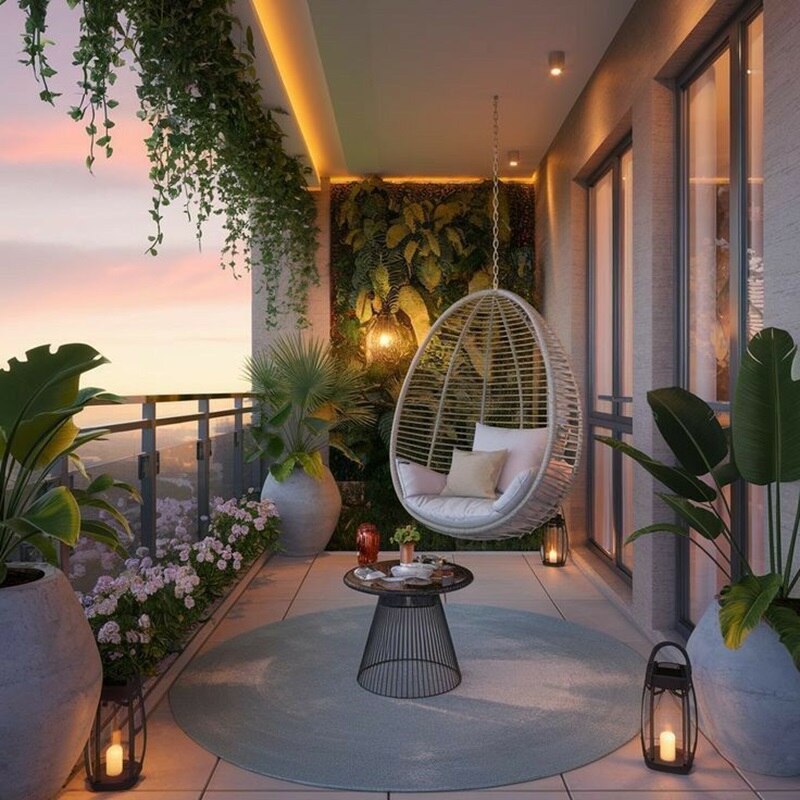 Rustic Balcony Design (80 - 150 sq. ft.) -SpacesX Construction ...