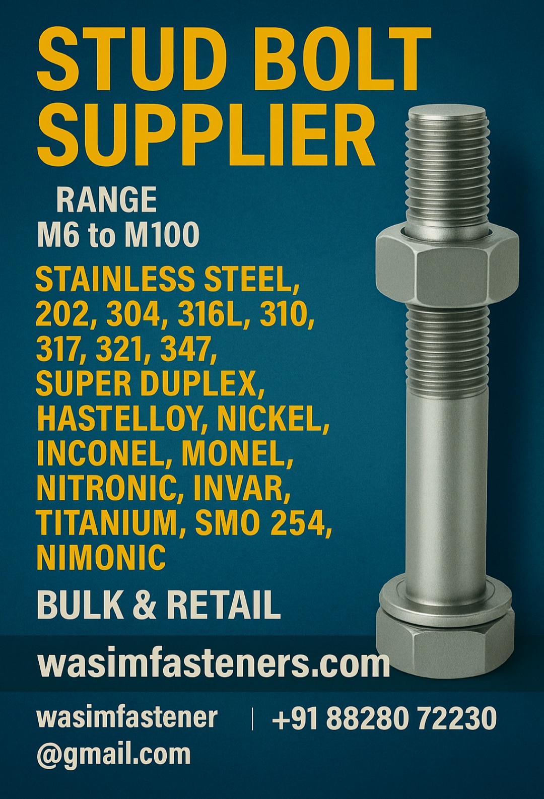 SS 316 Stud Bolt Man