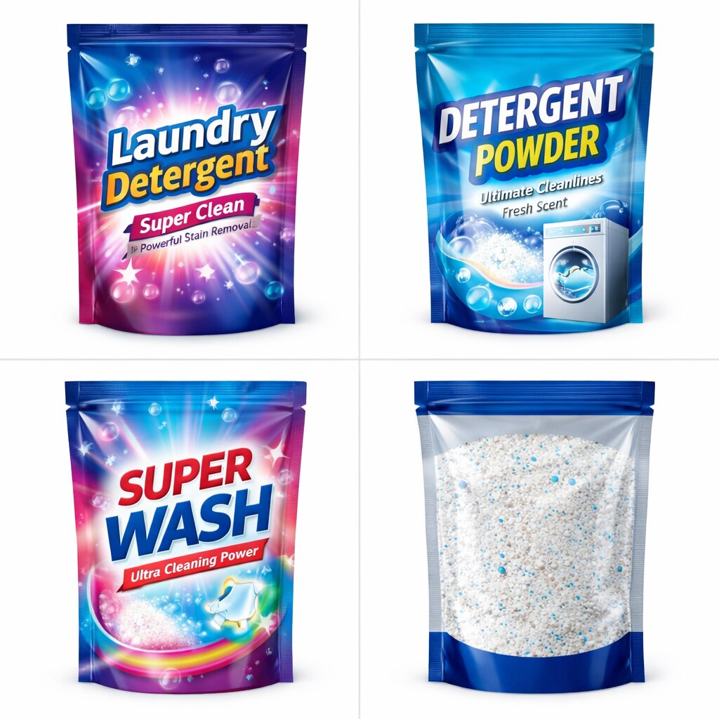 Detergent Powder Center Seal Pouches