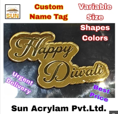 Customised Golden Acrylic Name Tags