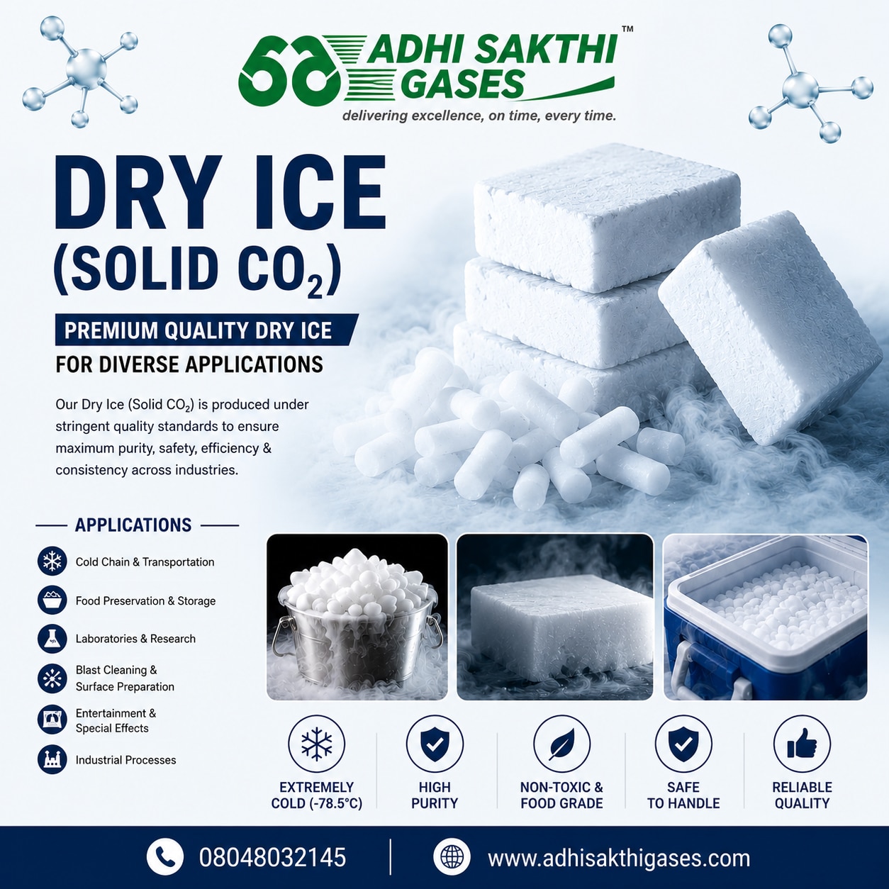 Dry Ice (Solid CO₂)