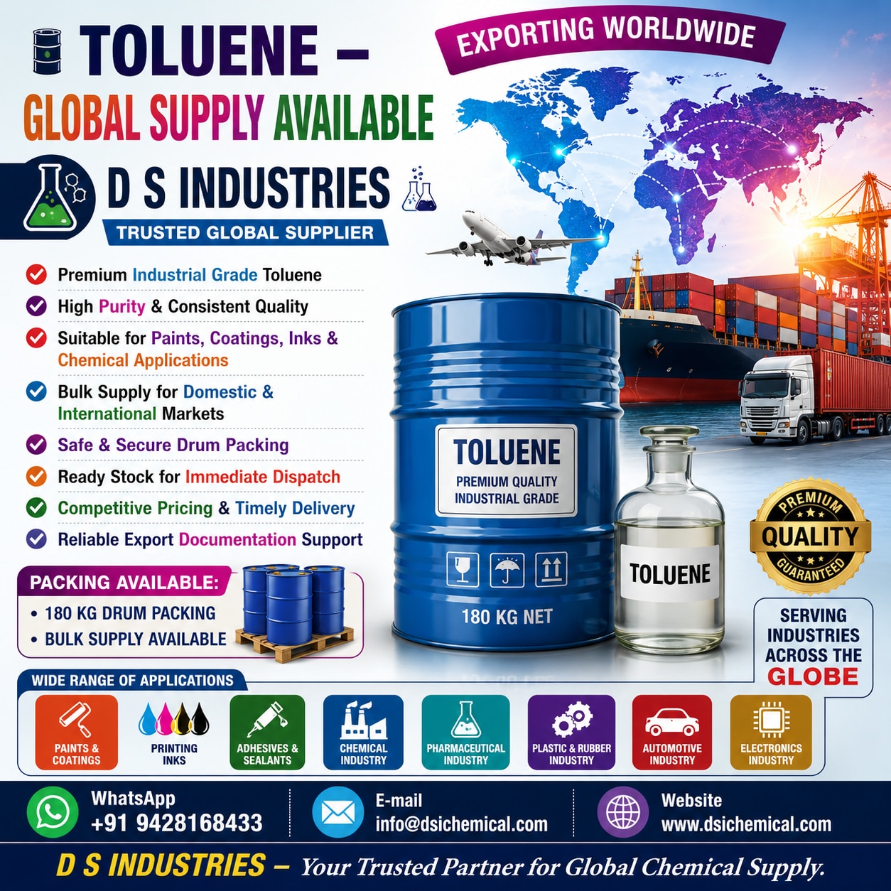 Toluene is a clear,