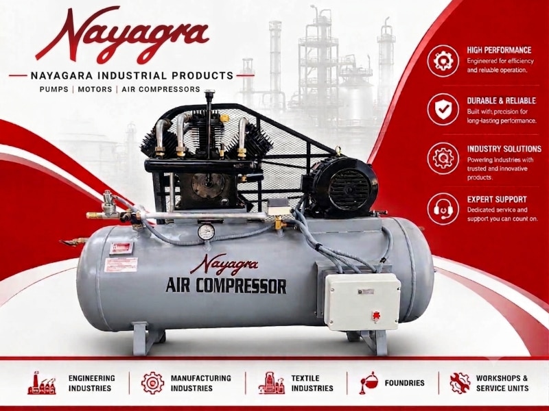 10.0 H.P Air Compressor with A class motor Mounted on 500 Liter Air Receiver image 1