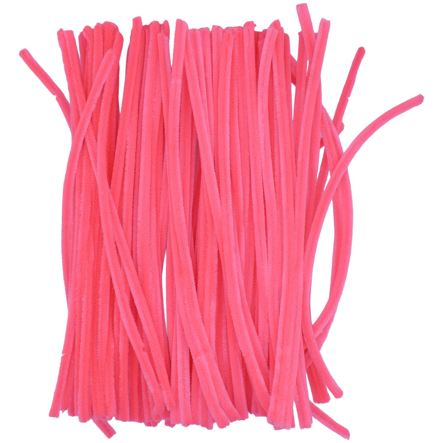 Pipe Cleaner 100pcs 8MM Flouresent Pink image 1