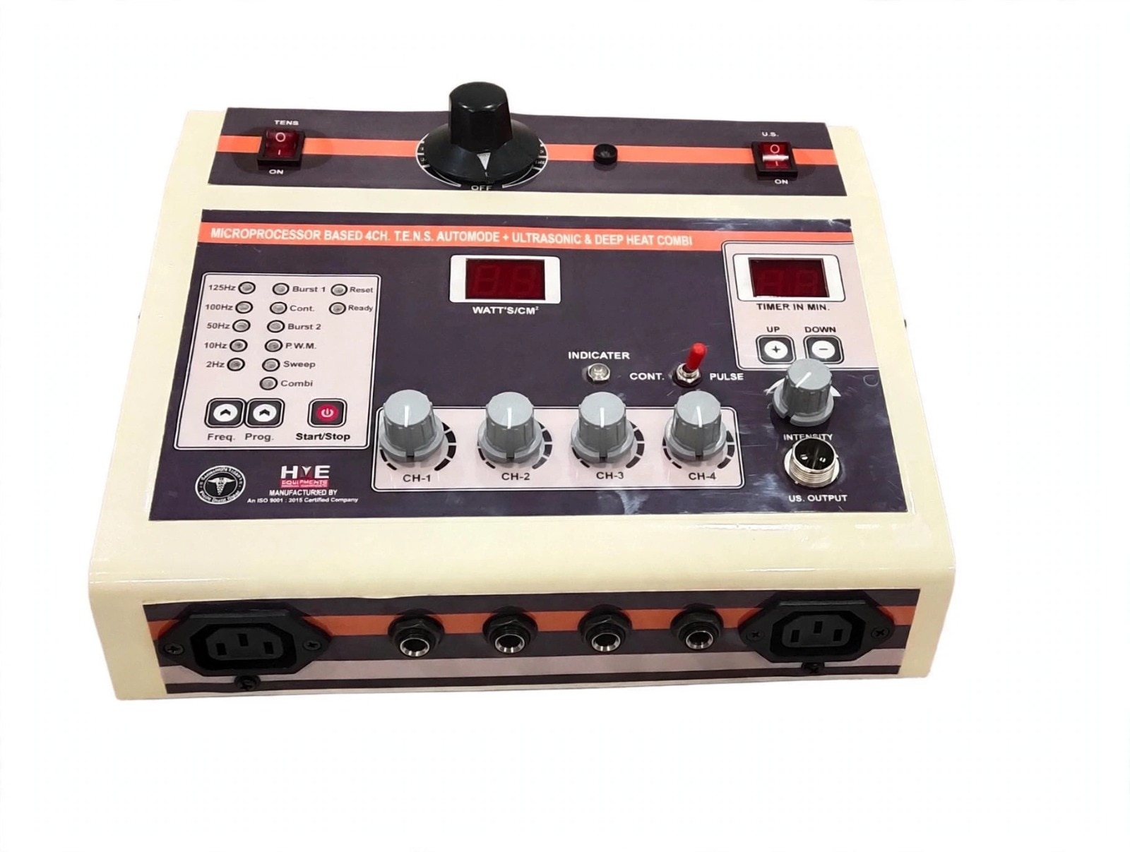 4 Channel TENS with Ultrasonic & Deep Heat | 3 in 1 Physiotherapy Electrotherapy Machine image 1