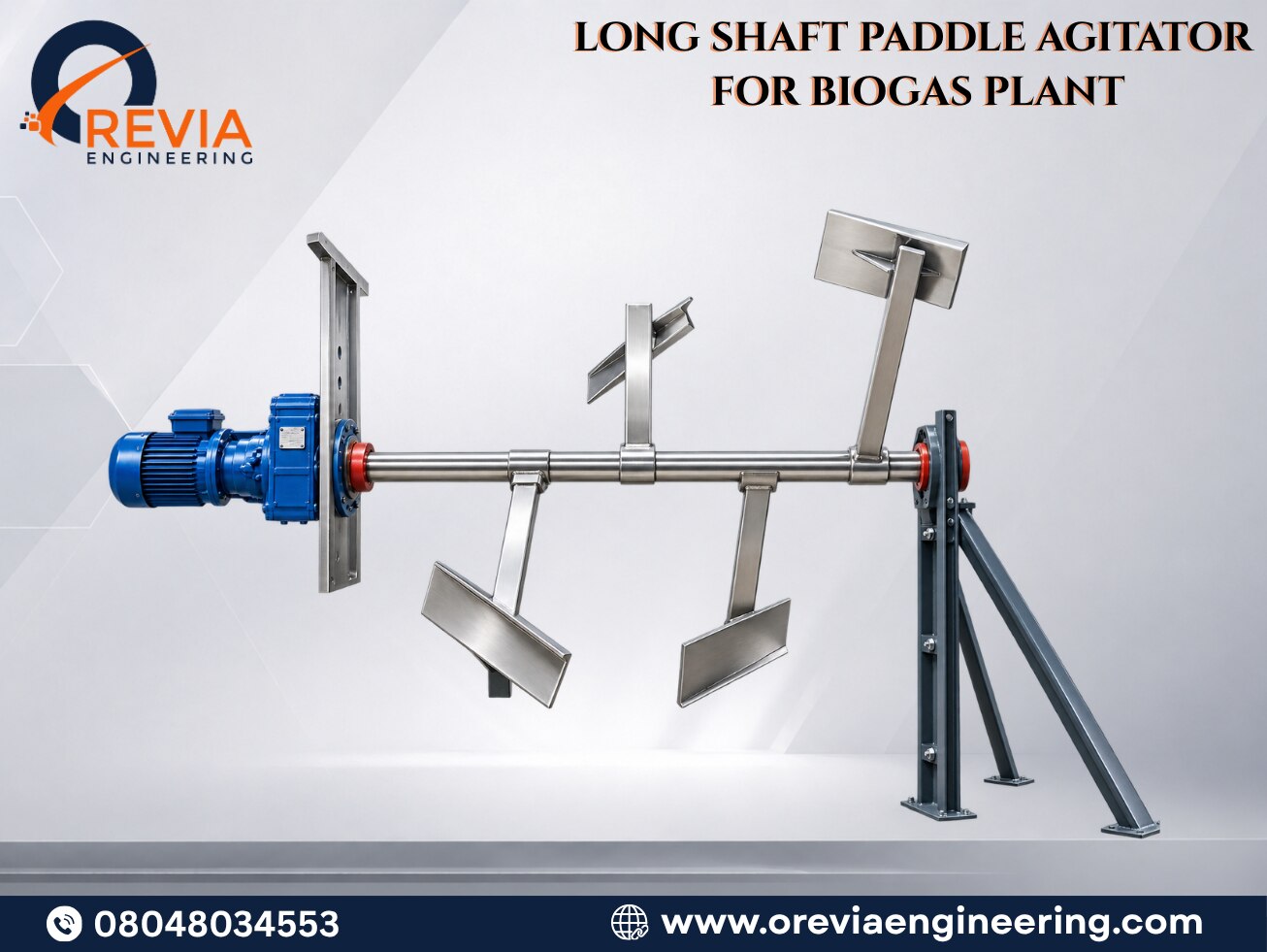 LONG SHAFT PADDLE AGITATOR FOR BIOGAS PLANT image 1
