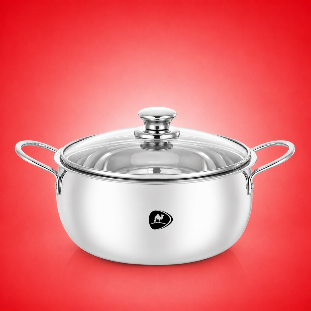 Stainless Steel Casserole With Glass Lid