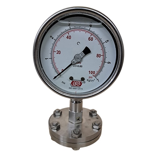 4’’ DIAL0-7KG ½ BSP Bottom Chemical seal Diaphram complete ss gly filled image 1