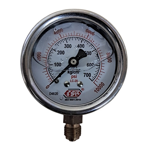 21/2'' DIAL0-700 KG 1/4 BSP BOTTOM COMPLETE SS GLY FILLED image 1