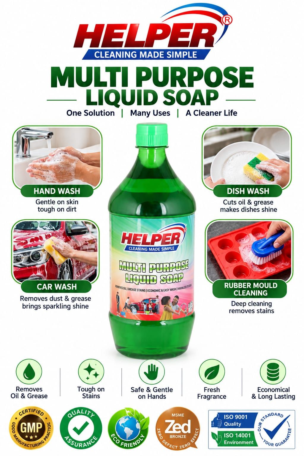 Multi Purpose Liquid Soap, Jasmine - 1Liter Bottle image 1
