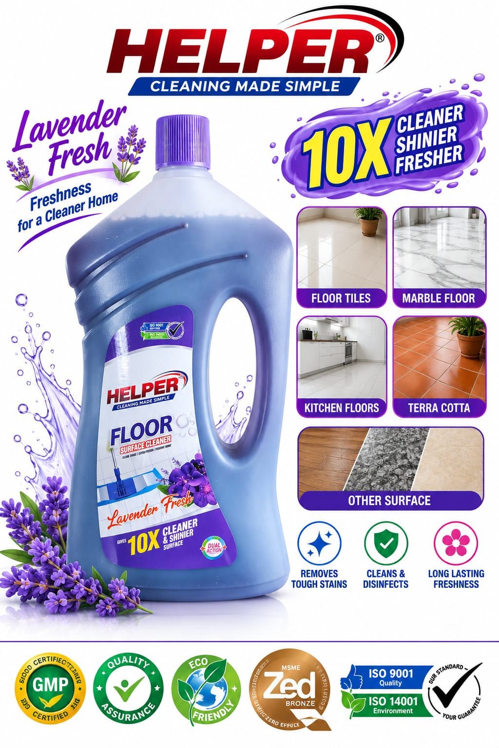 Floor & Surface Cleaner, Lavender Fresh -500ml. Bottle image 1