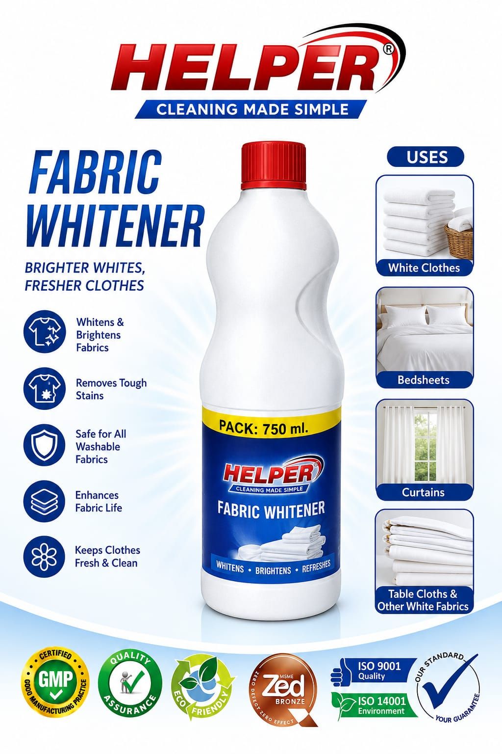 Fabric Whitener Liquid, 750ml. Bottle (500ml.+250ml. Free) image 1