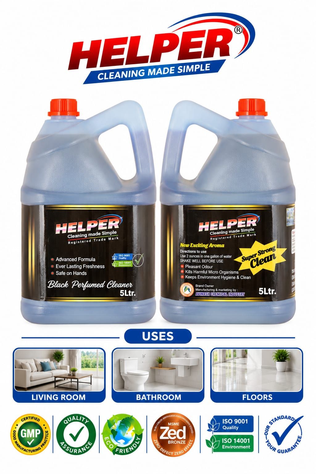 Helper Black Perfumed Cleaner 5L CAN image 1