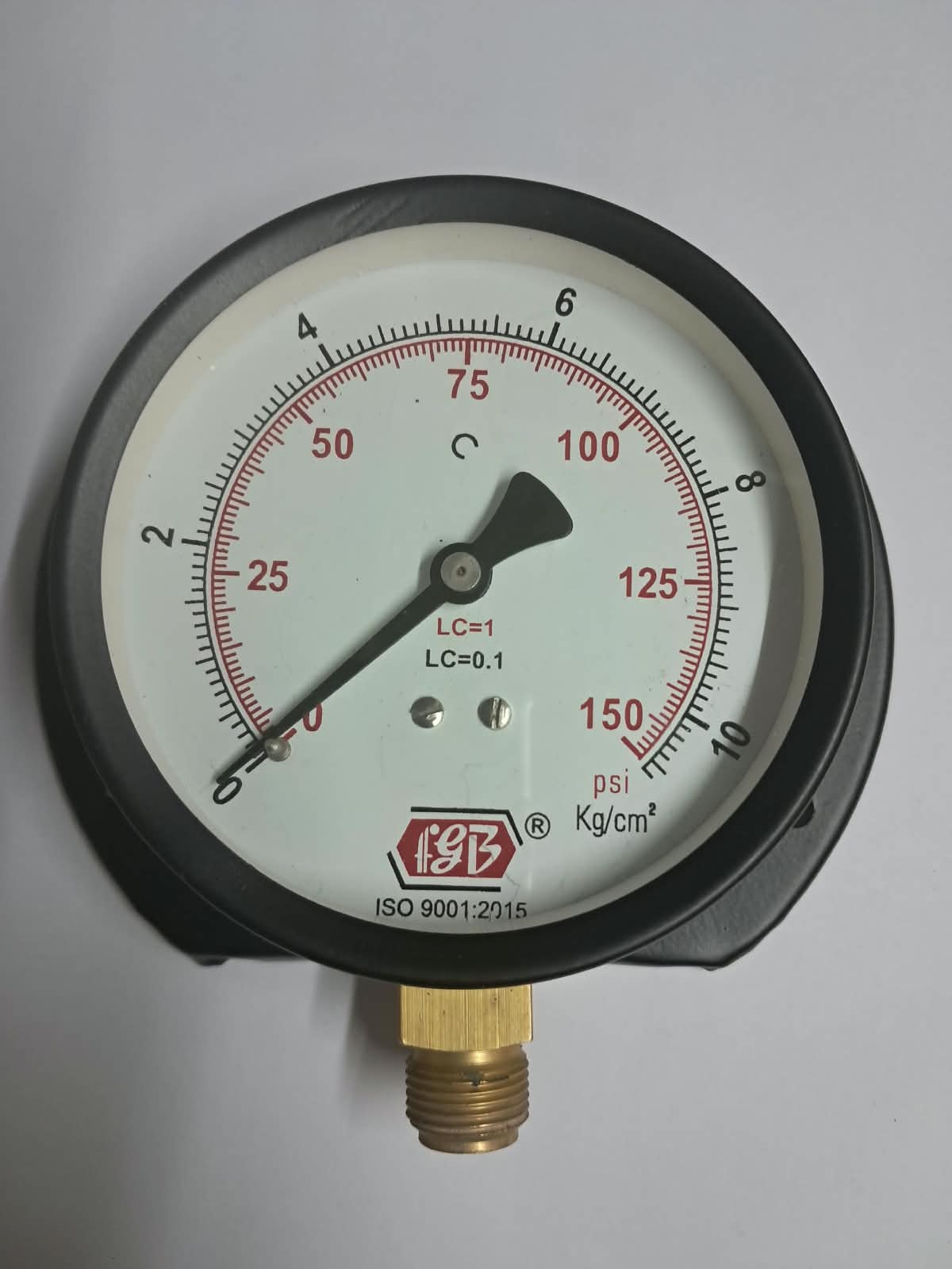 4'' DIAL0-150 PSI 3/8 BSP BOTTOM MS CASING INT BRASS image 1