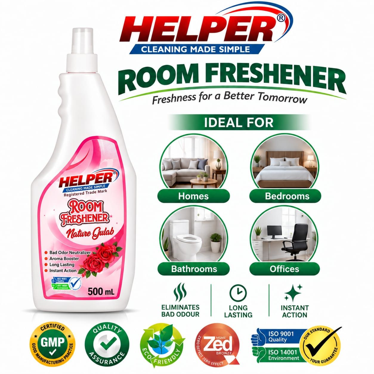 Room Freshner,Nature Gulab - 500ml.Bottle image 1