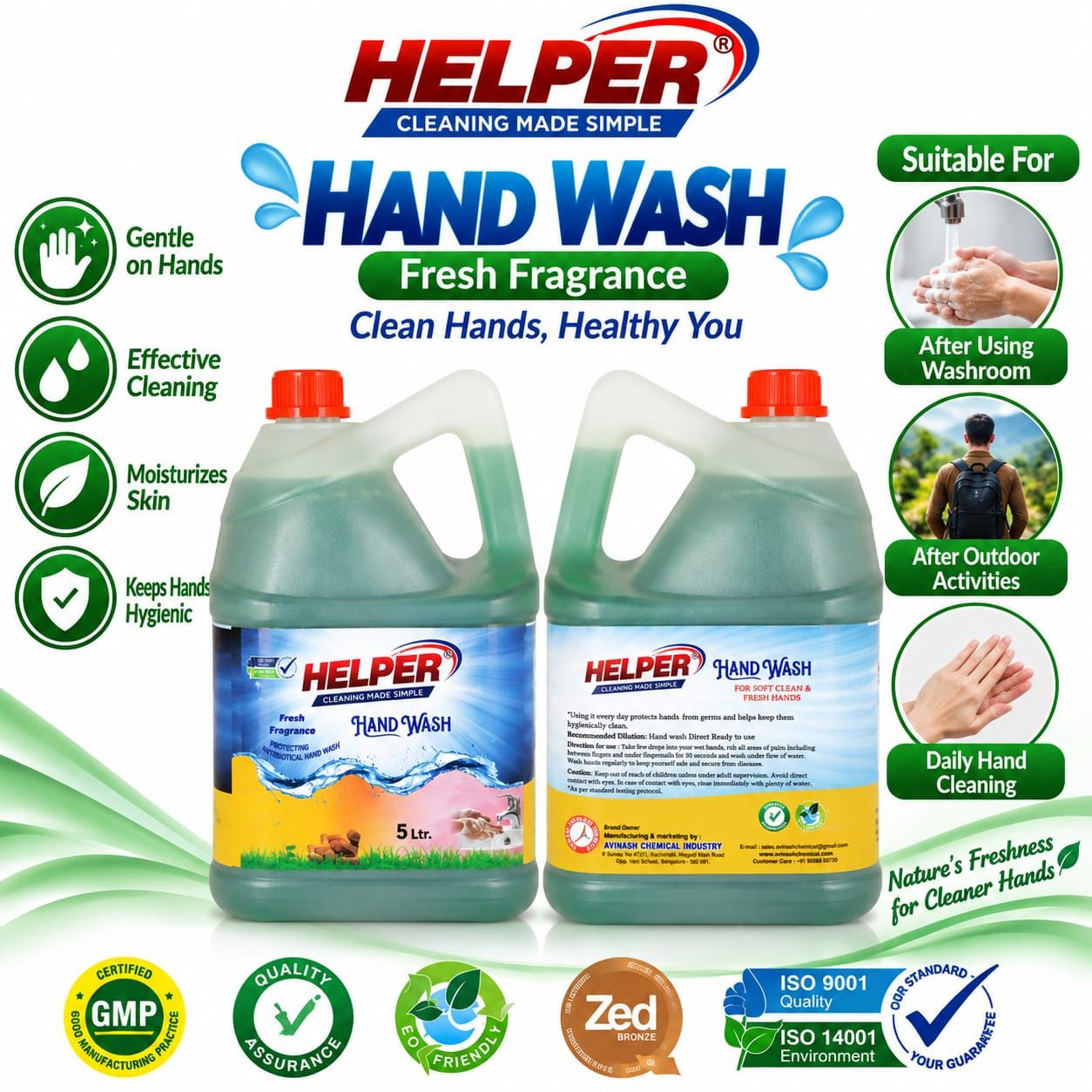 Hand Wash Liquid, Pearl Drop -5 Liter Can image 1