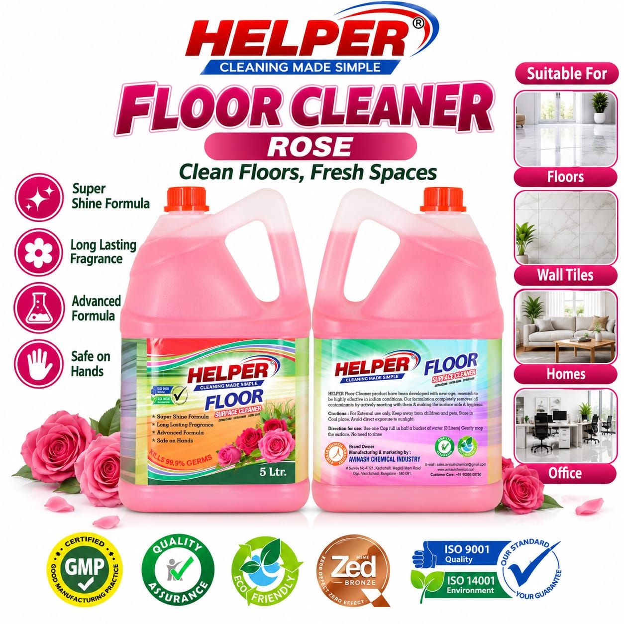 Floor & Surface Cleaner, Nature Rose -5 Liter Can image 1