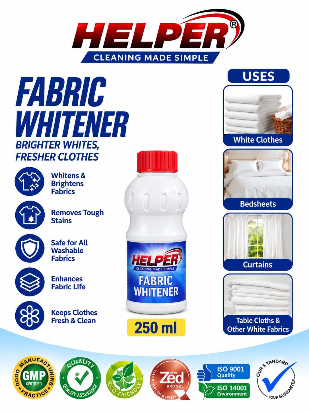 Fabric Whitener Liquid, 250ml. Bottle image 1