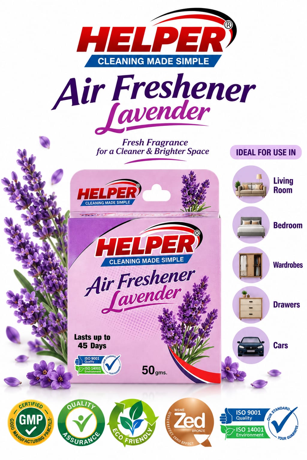 Air Frsehner, Lavender Fragrances -50gm. Box image 1