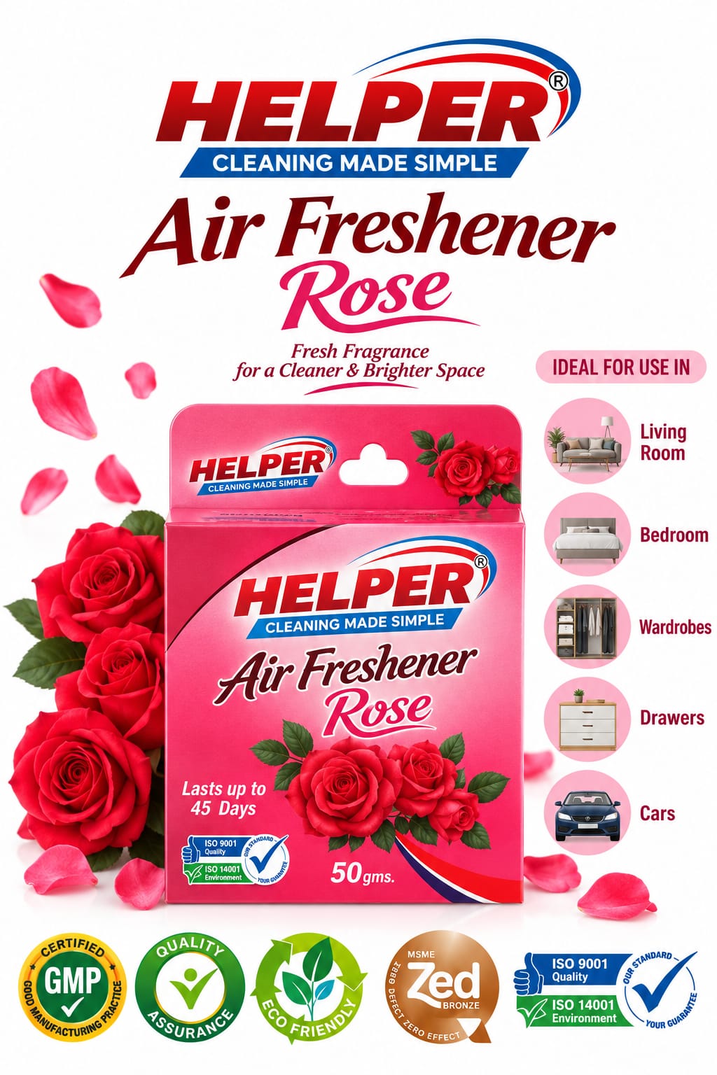 Air Frsehner, Rose Fragrances -50gm. Box image 1