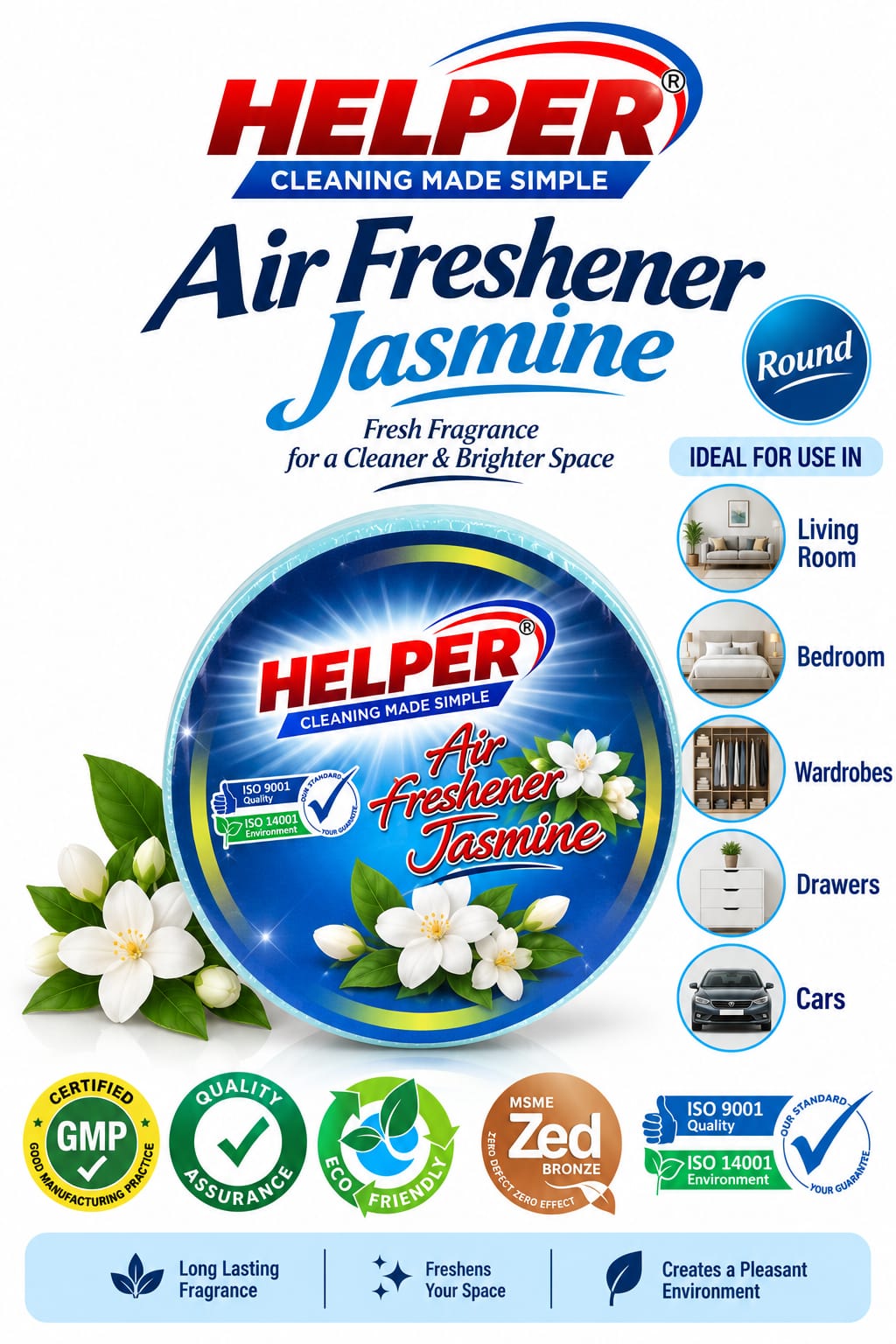 Air Freshner Net Round, Jasmine Fragrances -100gm. image 1