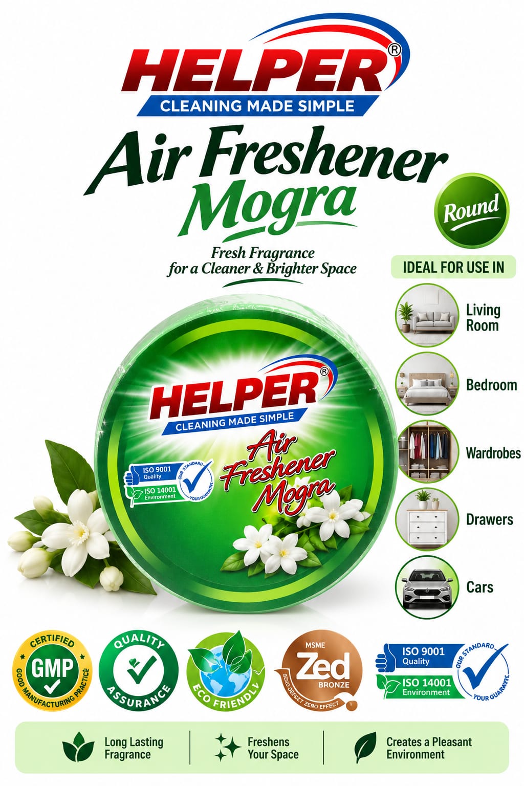 Air Freshner Net Round, Mogra Fragrances -100gm. image 1