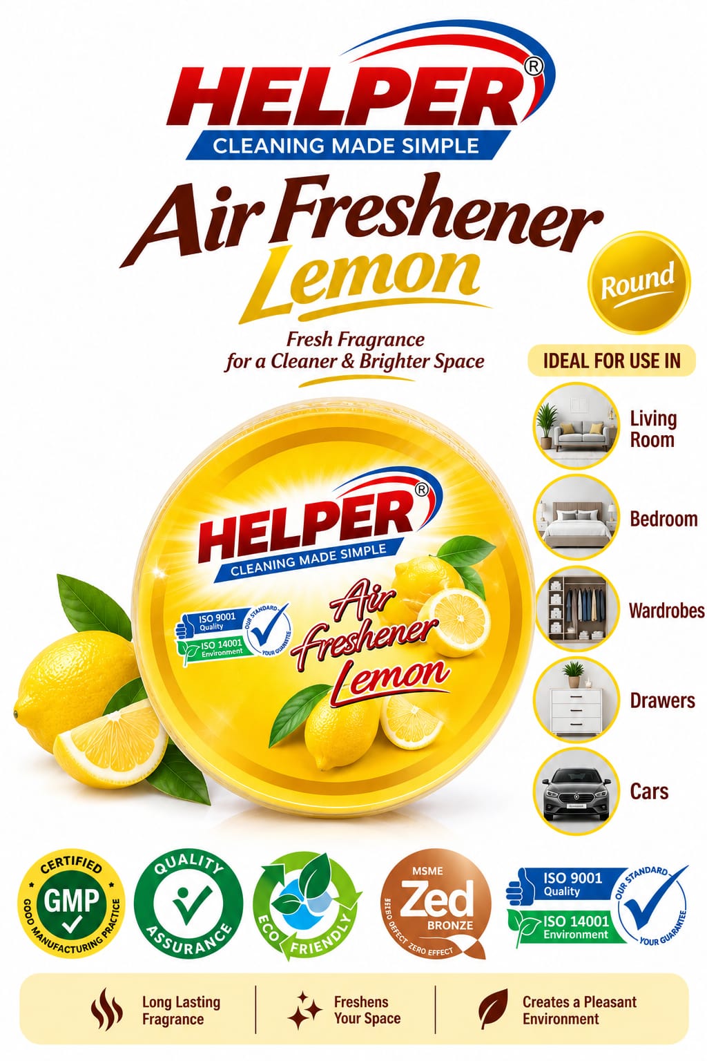 Air Freshner Net Round, Lemon Fragrances -100gm. image 1