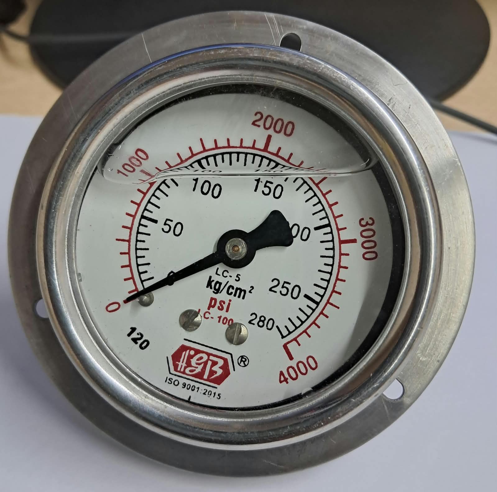 21/2'' DIAL 0-4000 PSI 1/4 BSP BCPM SS CASING INT BRASS GLY FILLED image 1