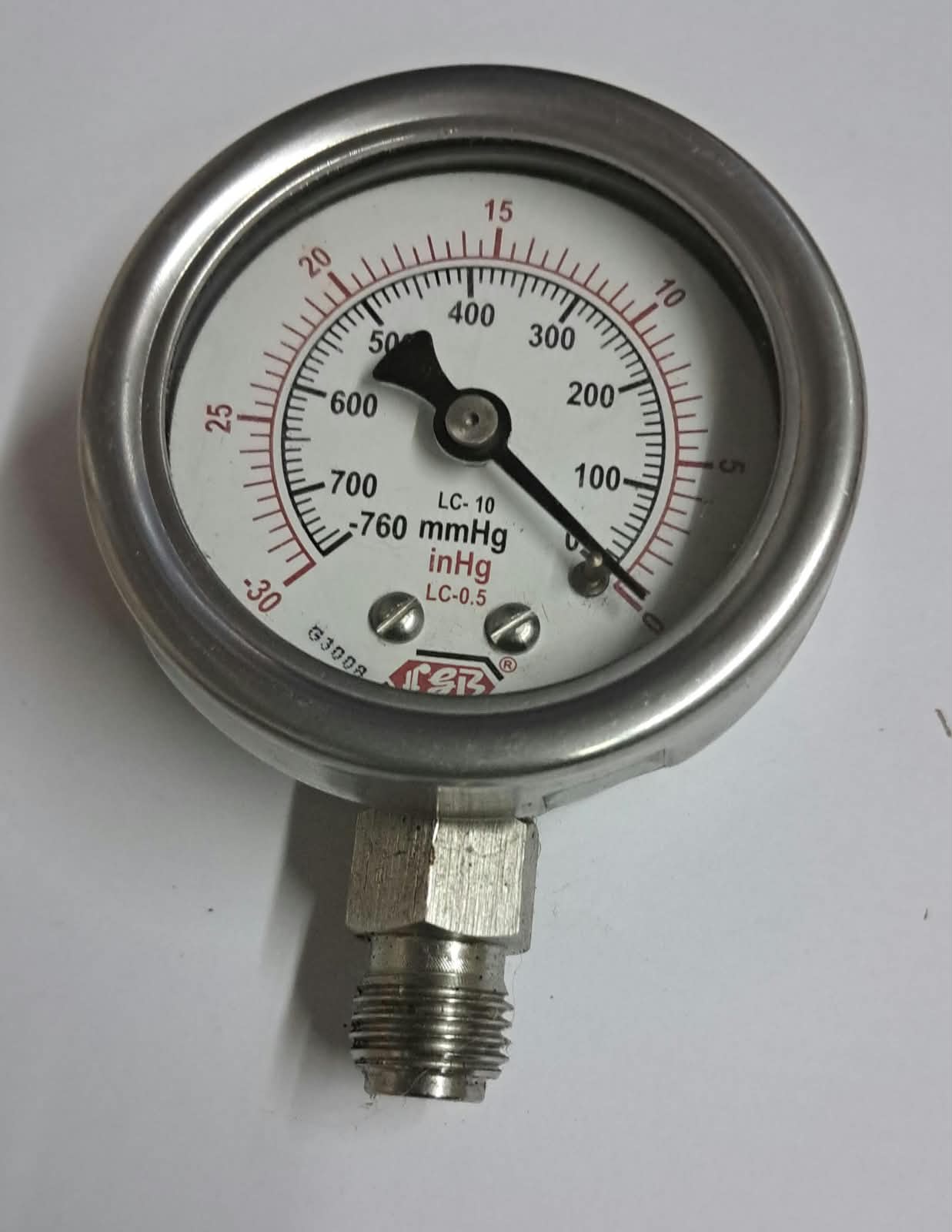 2'' DIAL-VACUUME 1/4 BSP BOTTOM COMPLETE SS image 1