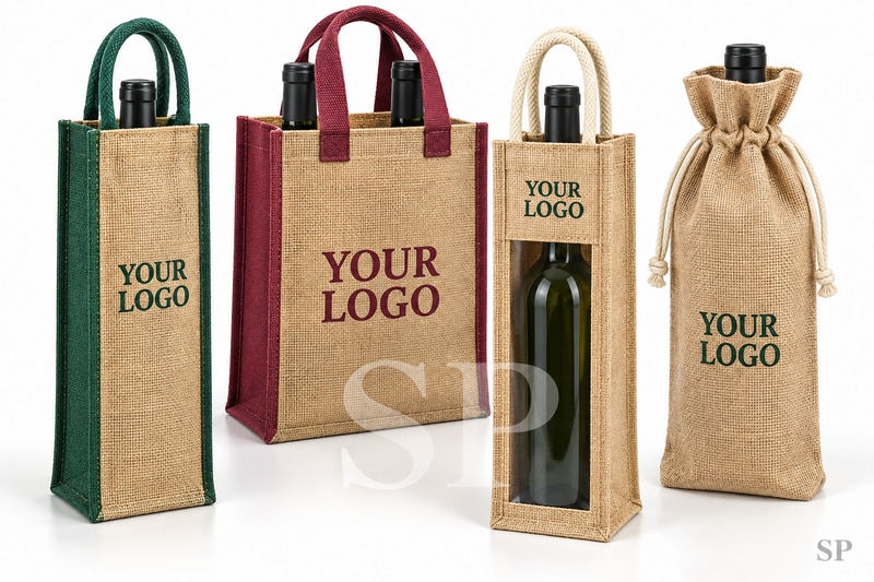 Jute Wine Bottle Bags