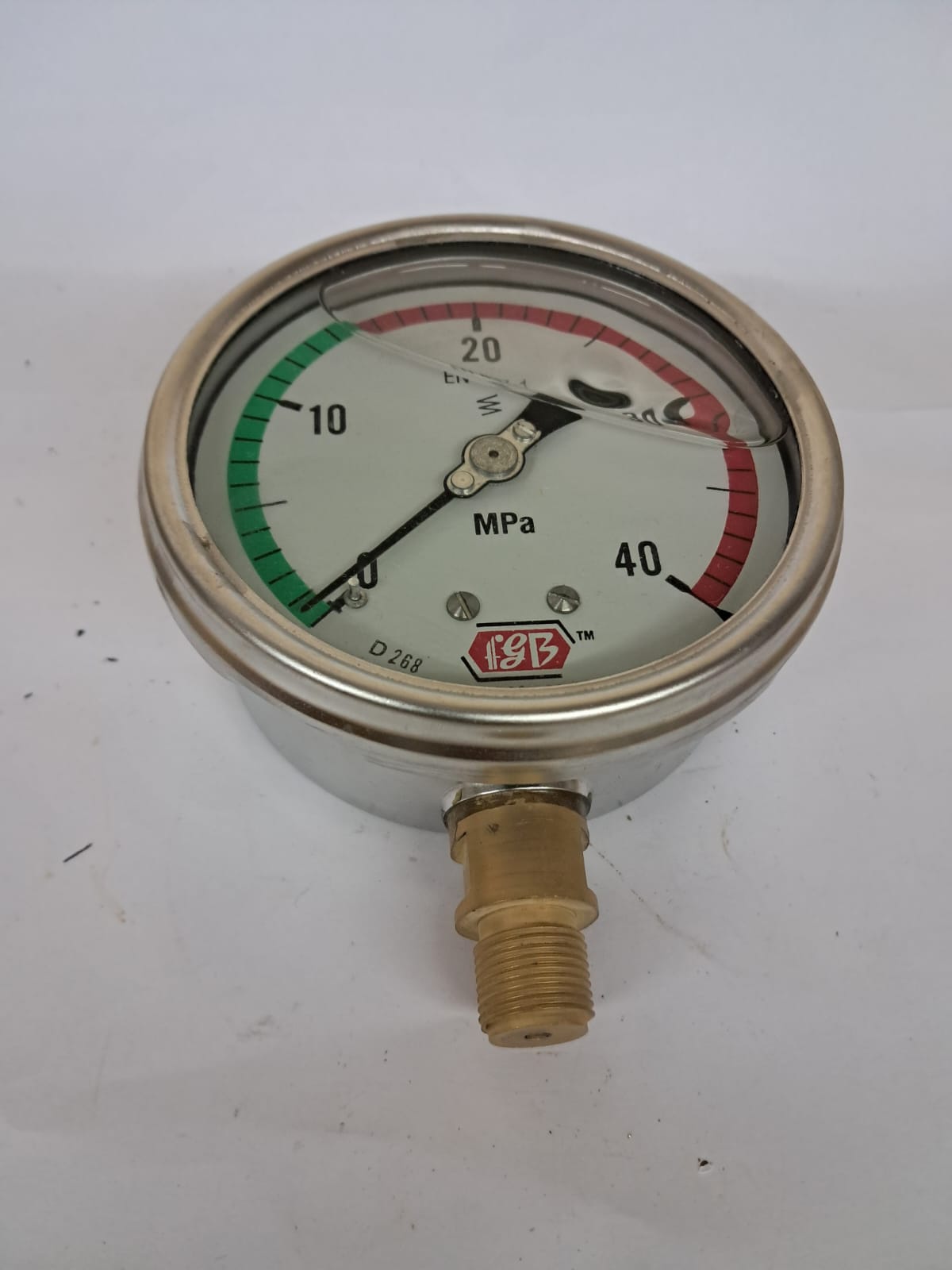 4’’ DIAL0-40 MPA 3/8 BSP SS CASING INT BRASS GLY FILLED image 1