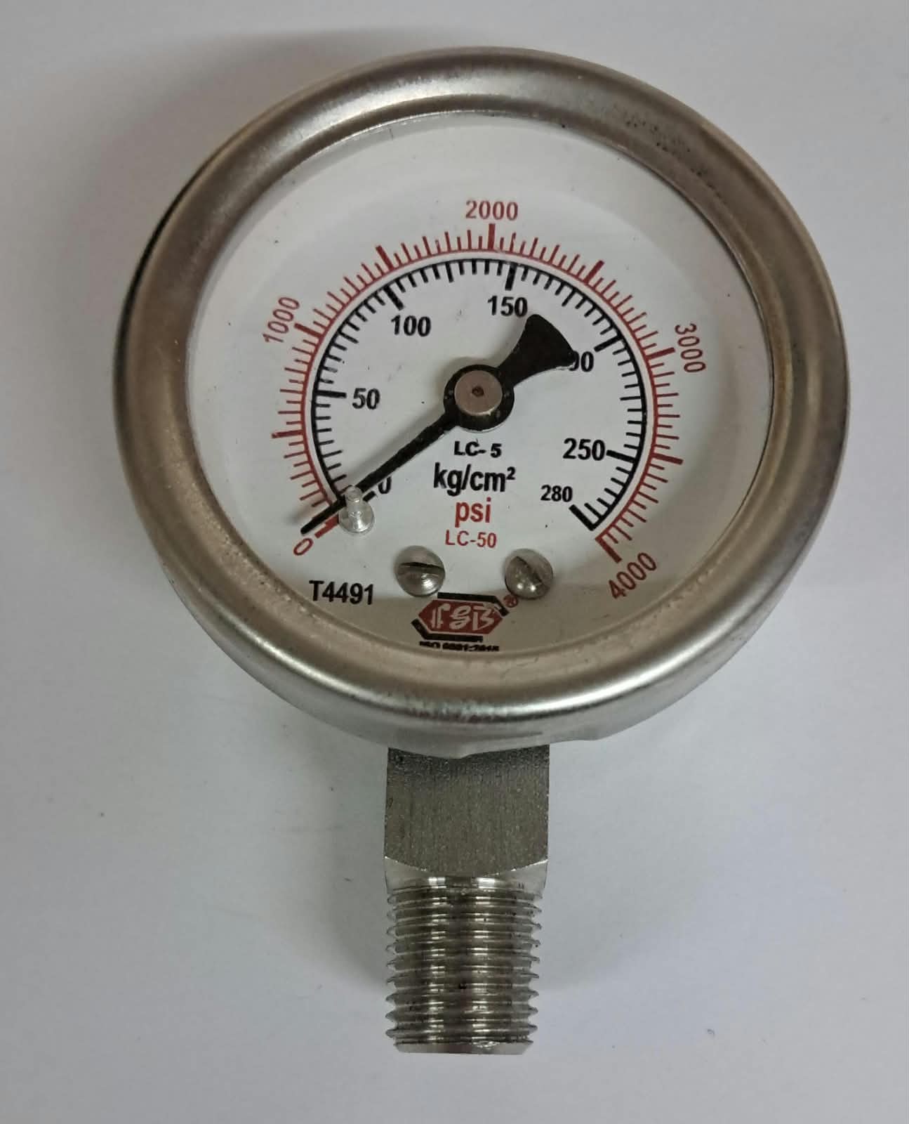 2'' DIAL0-4000 PSI 1/4 NPT BOTTOM COMPLETE SS image 1
