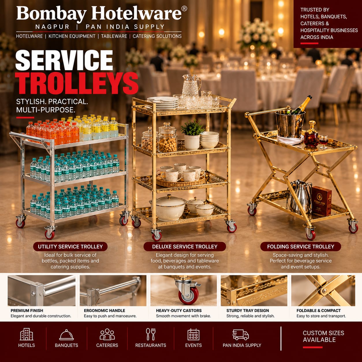 Service Trolley for Hotels, Banquets & Catering image 1