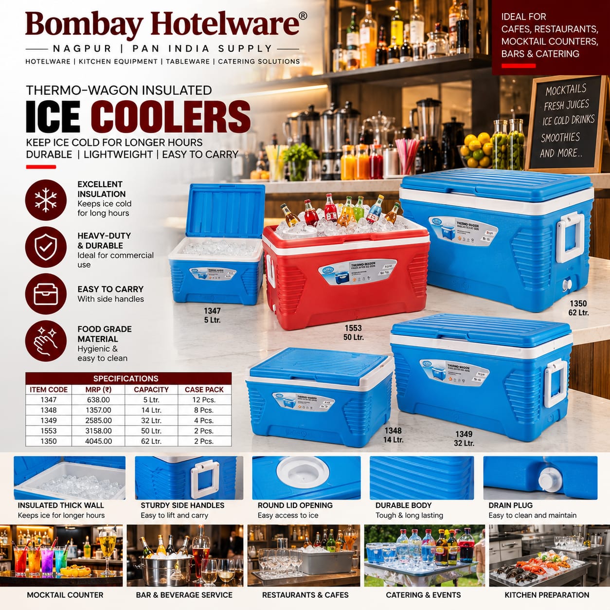 Insulated Ice Box & Coolers for Cafes, Restaurants & Catering image 1