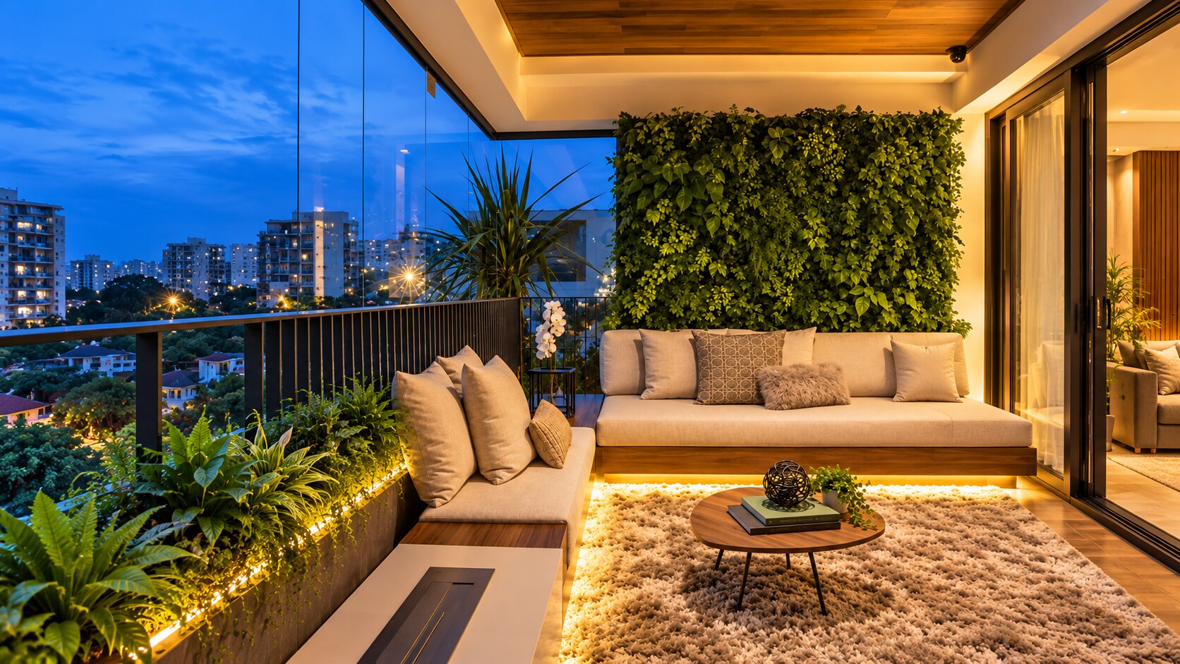 Full height black framed glass doors balcony design | Anna Nagar image 1
