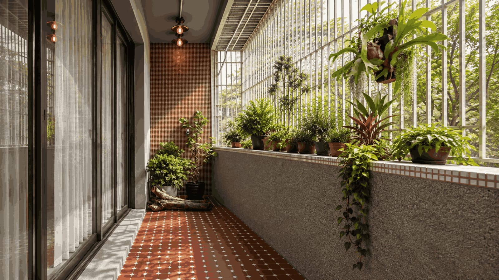 Terracotta Garden Balcony with Vertical Greenery | Chengalpattu image 1