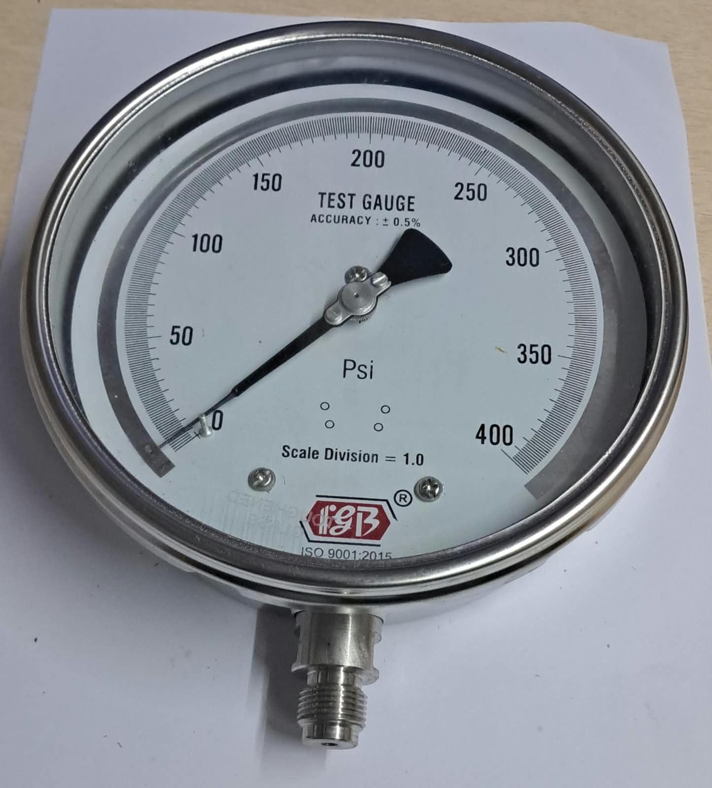 6'' DIAL0-400 PSI 3/8 BSP BOTTOM COMPLETE SS image 1