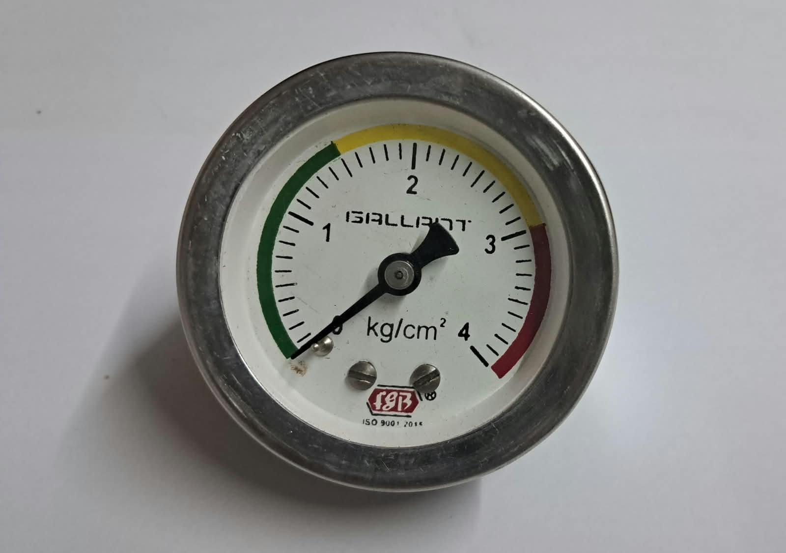 2"dial 0-4kg 1/4bsp bcbm ms casing internal brass ss ring image 1