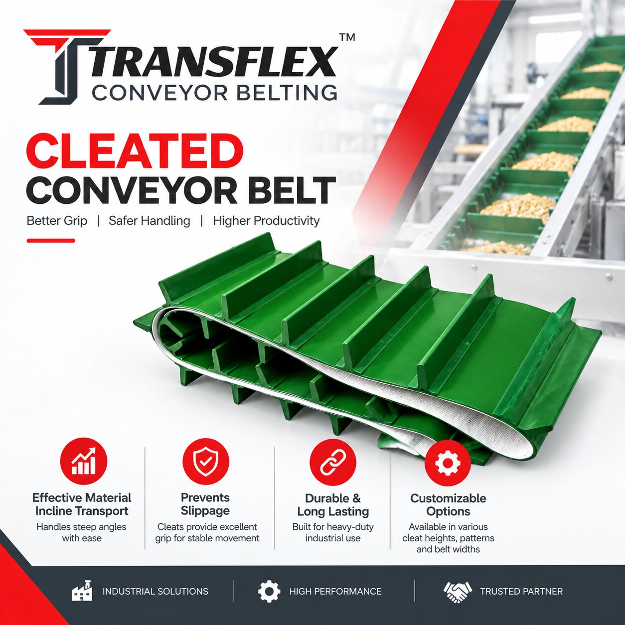 Cleated Conveyor Belt image 1