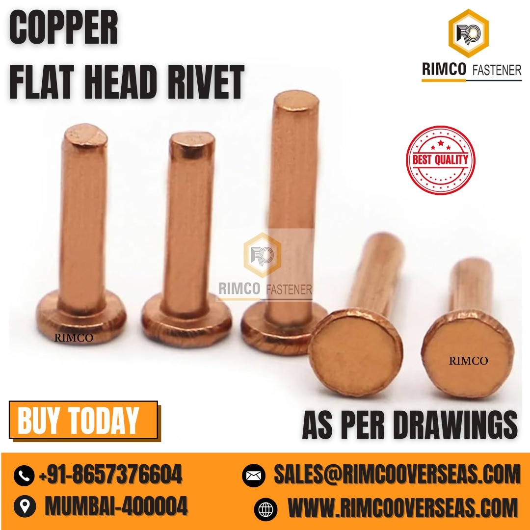 COPPER FLAT HEAD RIVET image 1