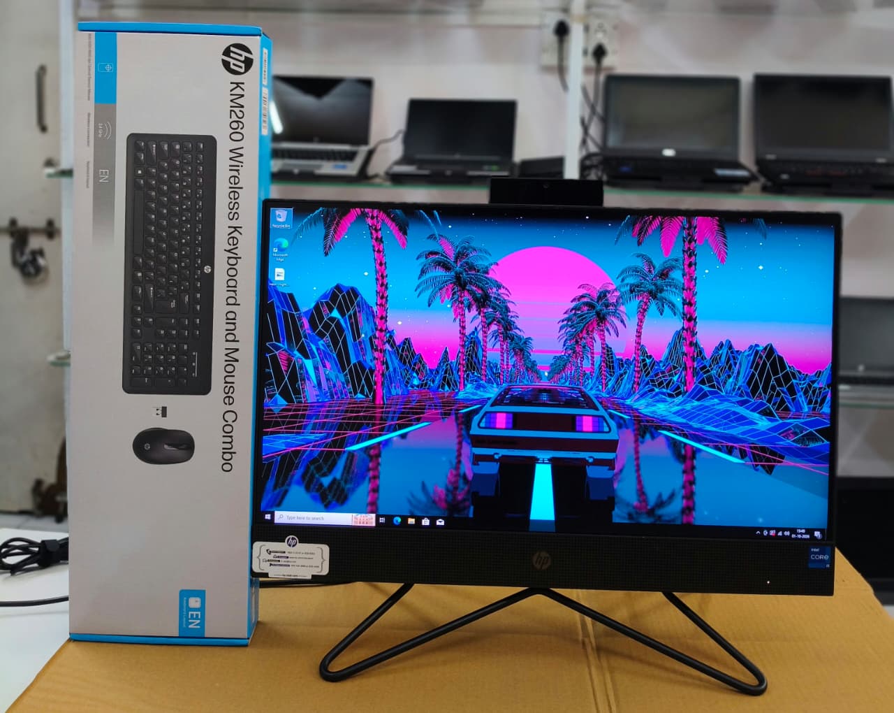 HP 200 Pro G4 All-in-One Desktop PC | Intel Core i5 10th Gen | 8GB DDR4 RAM | 256GB NVMe SSD | 21.5 Inch IPS Borderless Display | 5MP Webcam | Wireless Keyboard & Mouse image 1