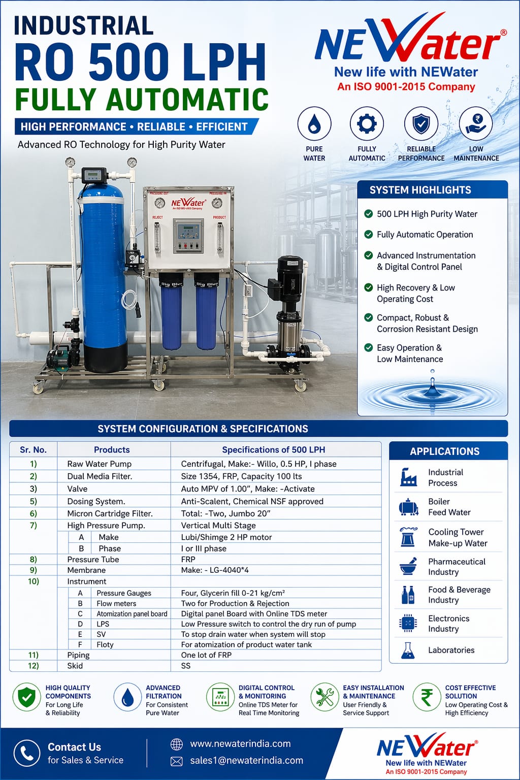500 LPH RO with Movable Stand image 1