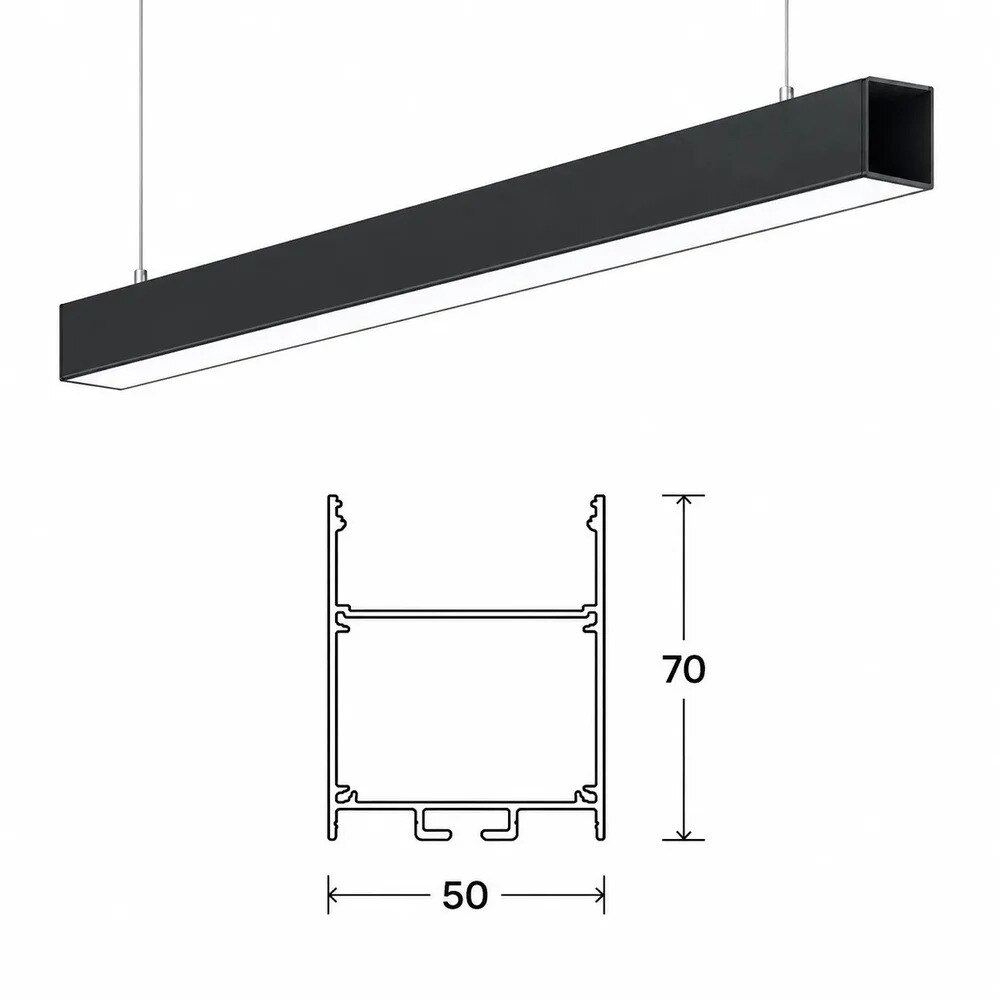 Hanging Linear Profile Led Light 12ft image 1