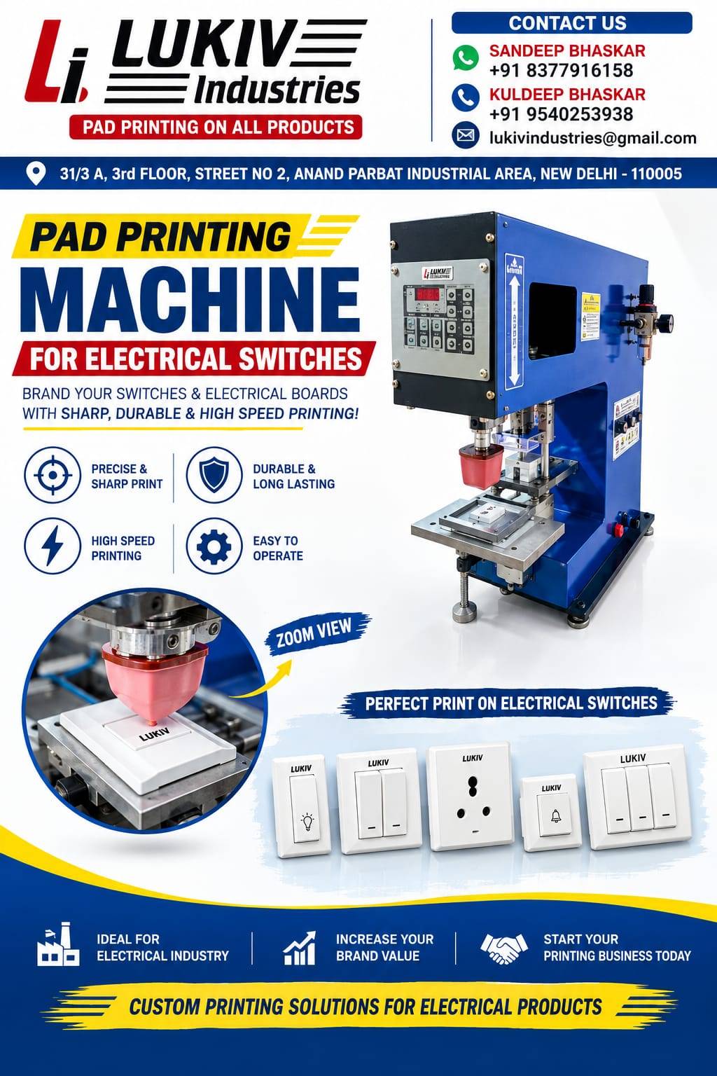 Pad Printing Machine for Electrical Switches in Kamla Nagar image 1