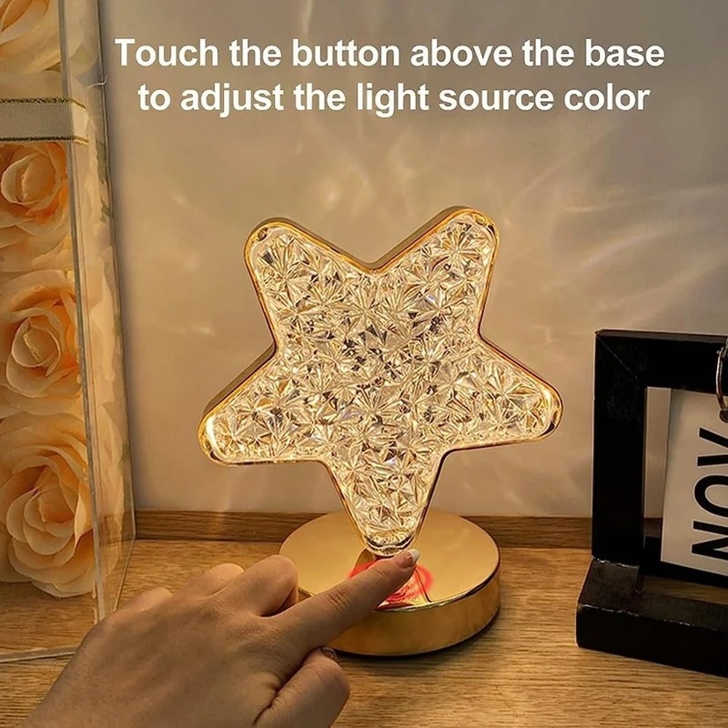 Crystal Diamond Lamp – USB Rechargeable, Dimmable LED (12571) image 1