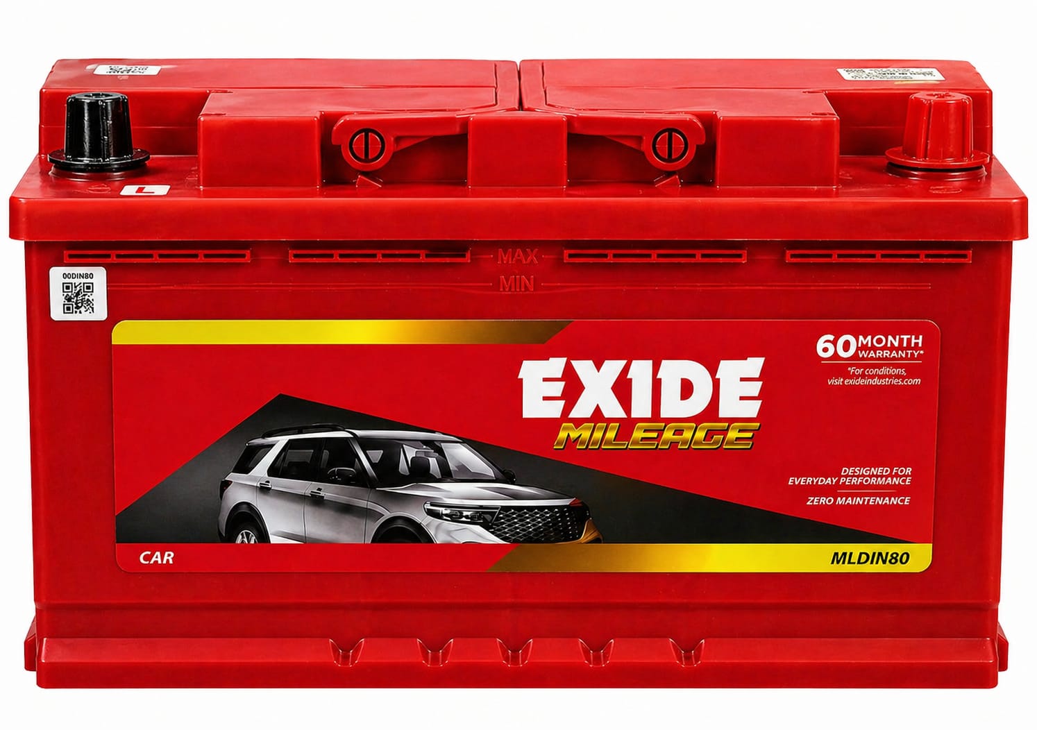 Exide Mileage MLDIN80 (80AH) Car Battery Bangalore image 1