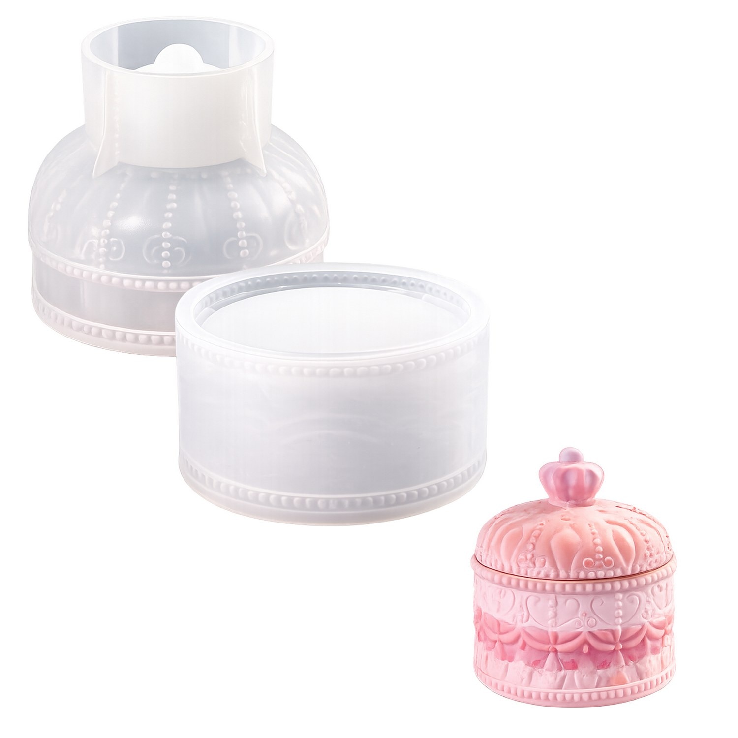 Silicone Mould Candle Pot With Cap Big JSMN42 image 1