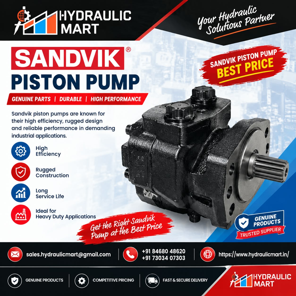 Sandvik piston pump