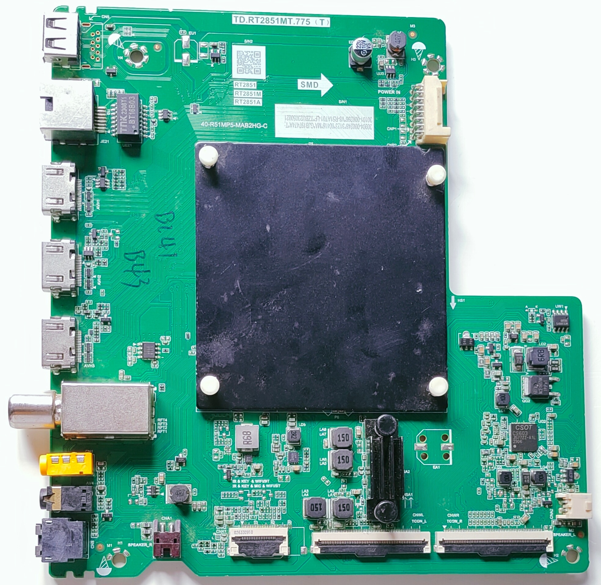 TCL/Iffalcon 65P635 Pro Google LED TV New Motherboard, Main Board, Main PCB(TD.RT2851MT.775 (T)) image 1